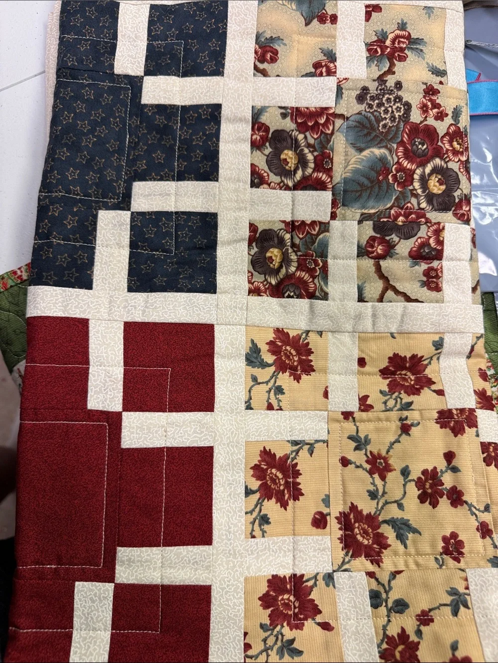 Handmade patchwork quilted